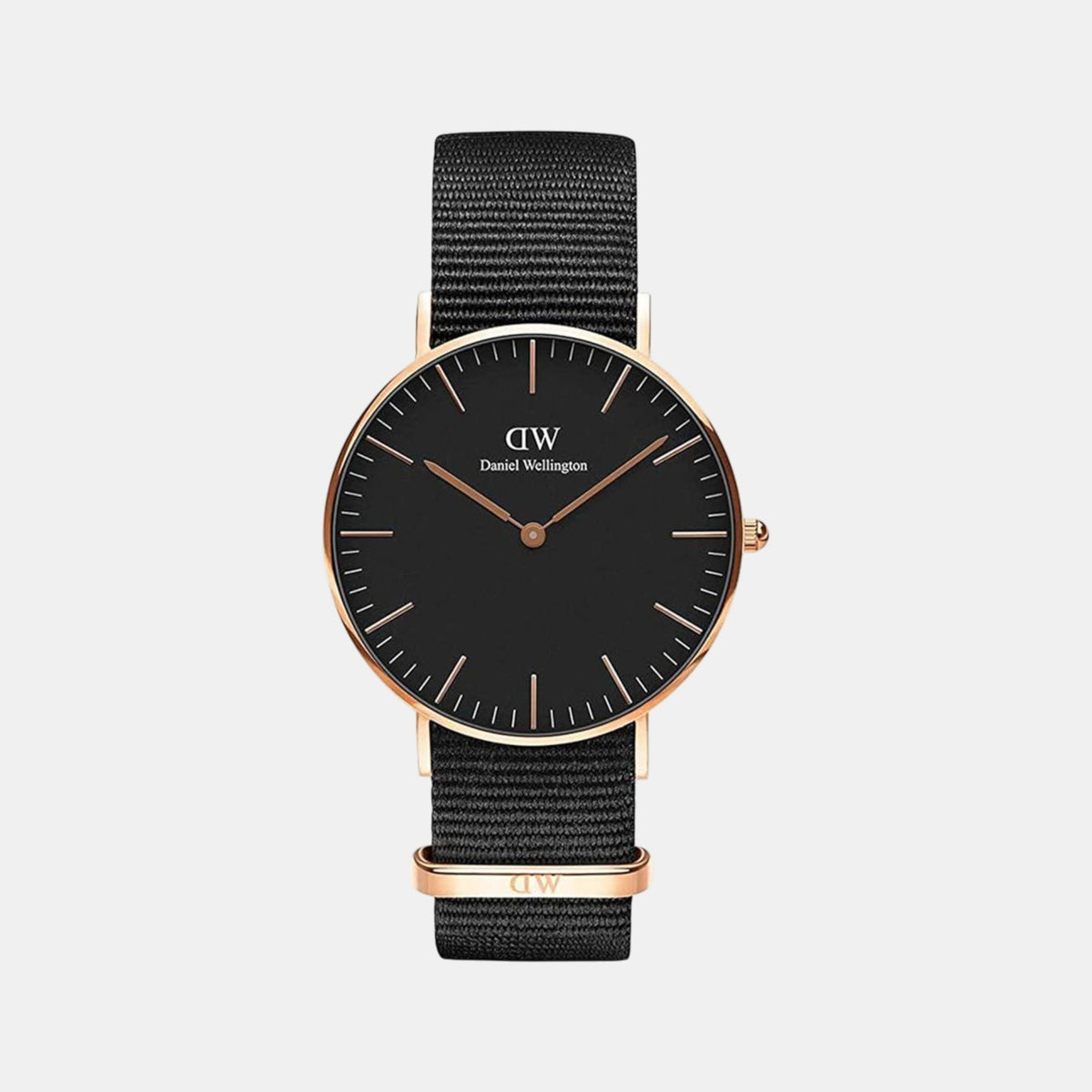 Classic Men Quartz Black Dial Analog Leather Watch DW00100148