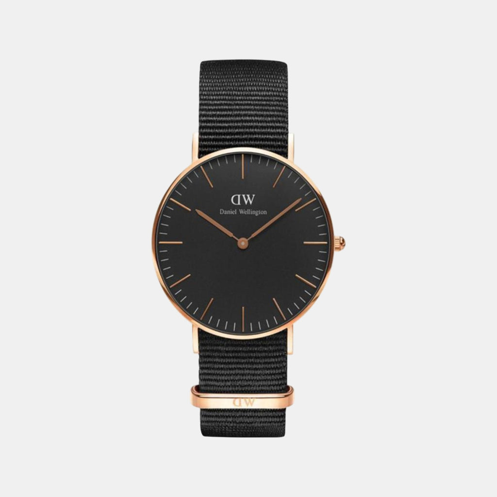 Classic Unisex Quartz Black Dial Analog Polyester Watch DW00100150