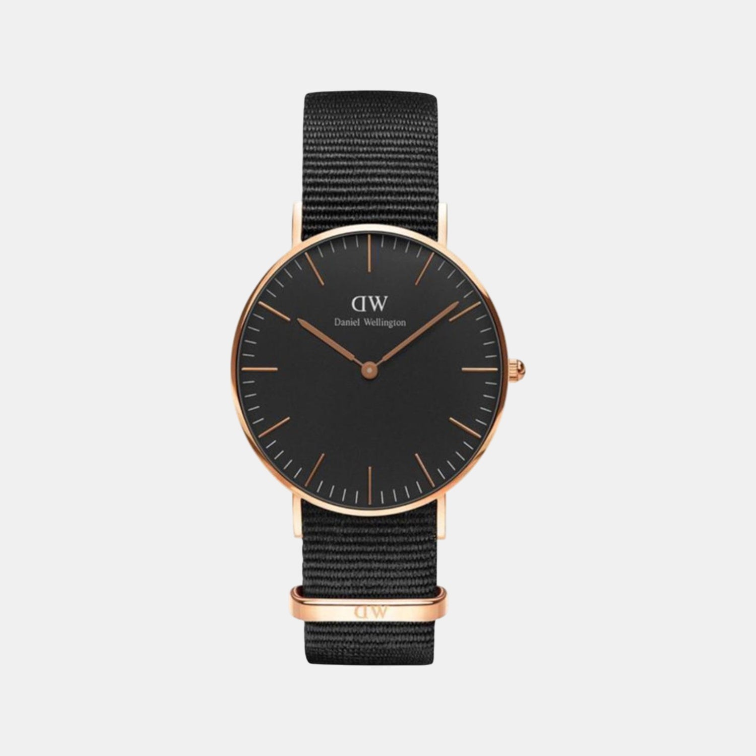 Classic Unisex Quartz Black Dial Analog Polyester Watch DW00100150