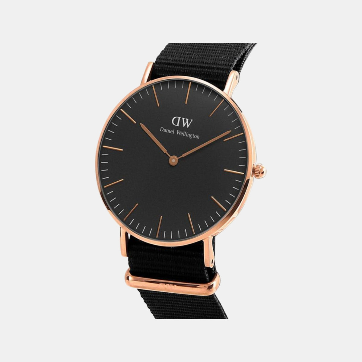 Classic Unisex Quartz Black Dial Analog Leather Watch DW00100150