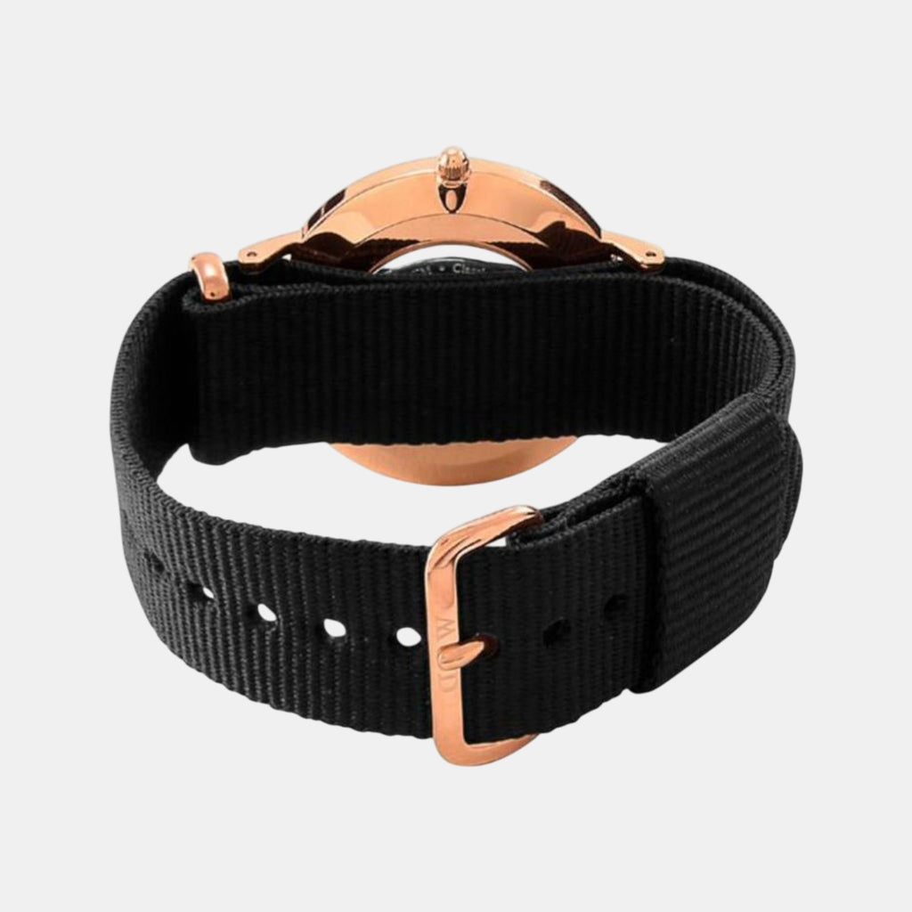 Classic Unisex Quartz Black Dial Analog Polyester Watch DW00100150