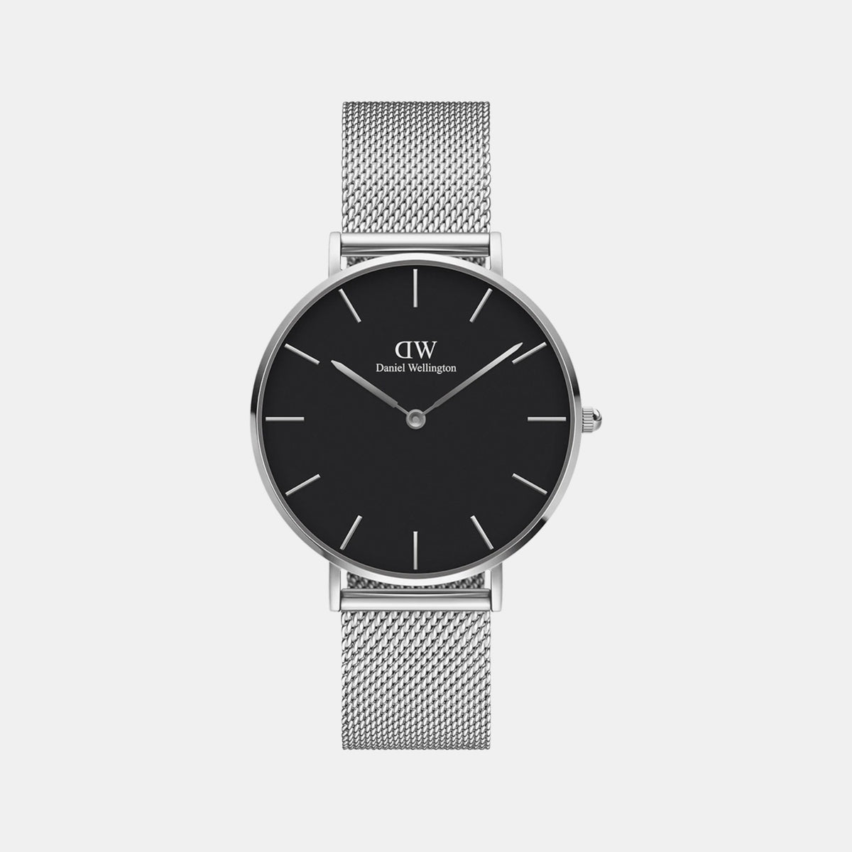 Petite Women Quartz Black Dial Analog Mesh Watch DW00100162K