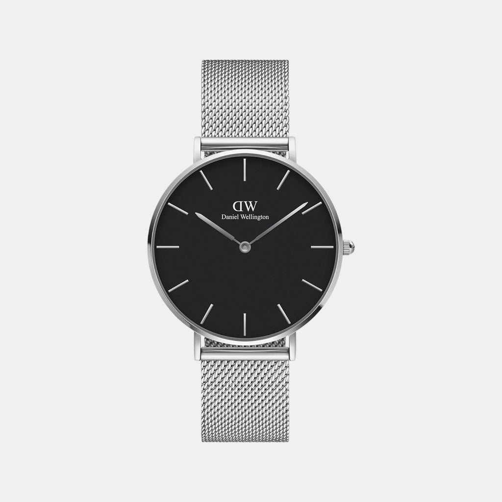 Petite Women Quartz Black Dial Analog Stainless Steel Watch DW00100162K