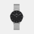 Petite Women Quartz Black Dial Analog Stainless Steel Watch DW00100162K