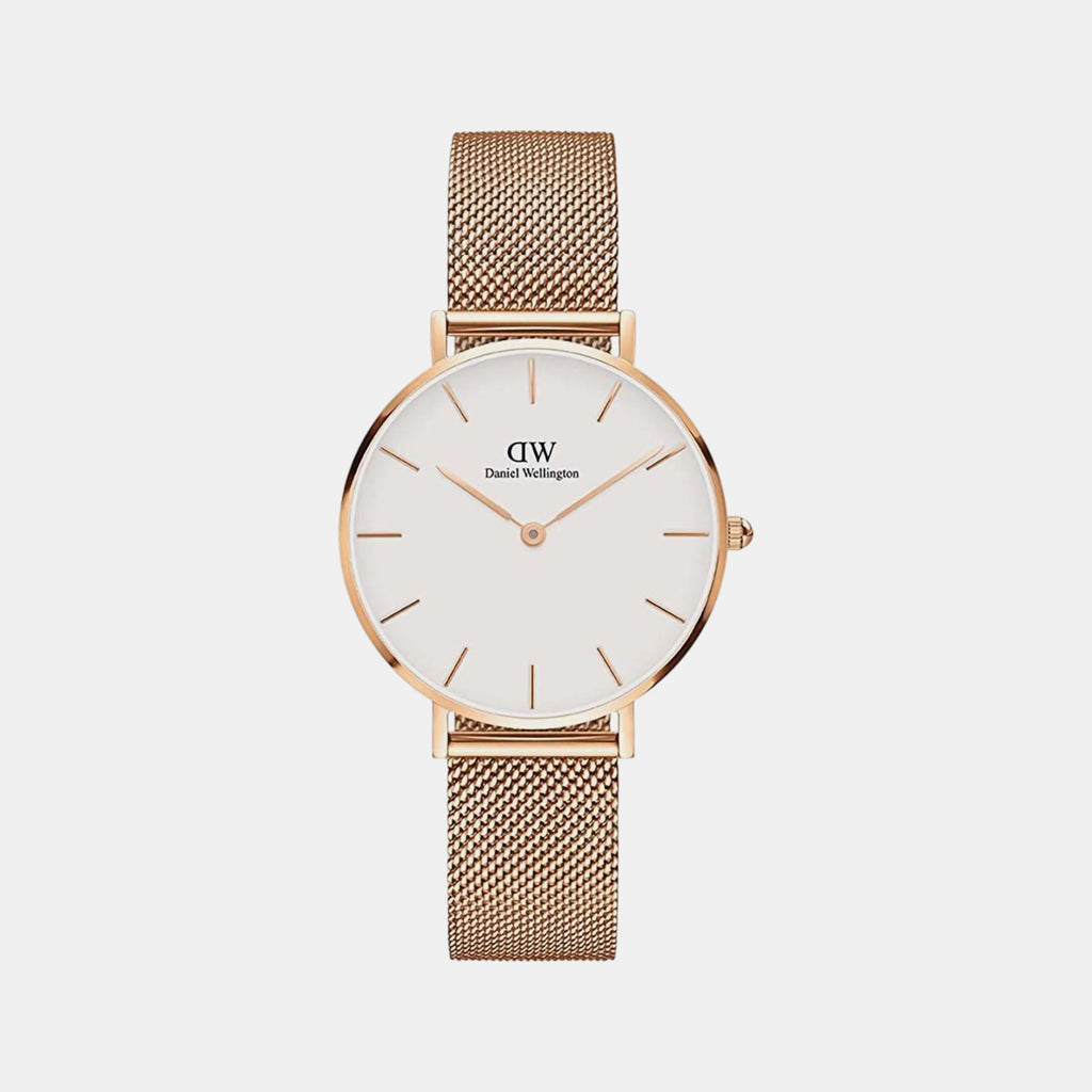 Petite Women Quartz White Dial Analog Stainless Steel Watch DW00100163