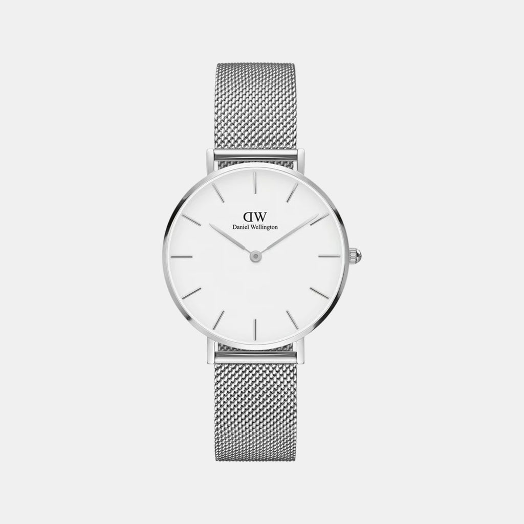 Petite Women Quartz White Dial Analog Stainless Steel Watch DW00100164