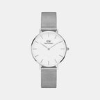 Petite Women Quartz White Dial Analog Stainless Steel Watch DW00100164