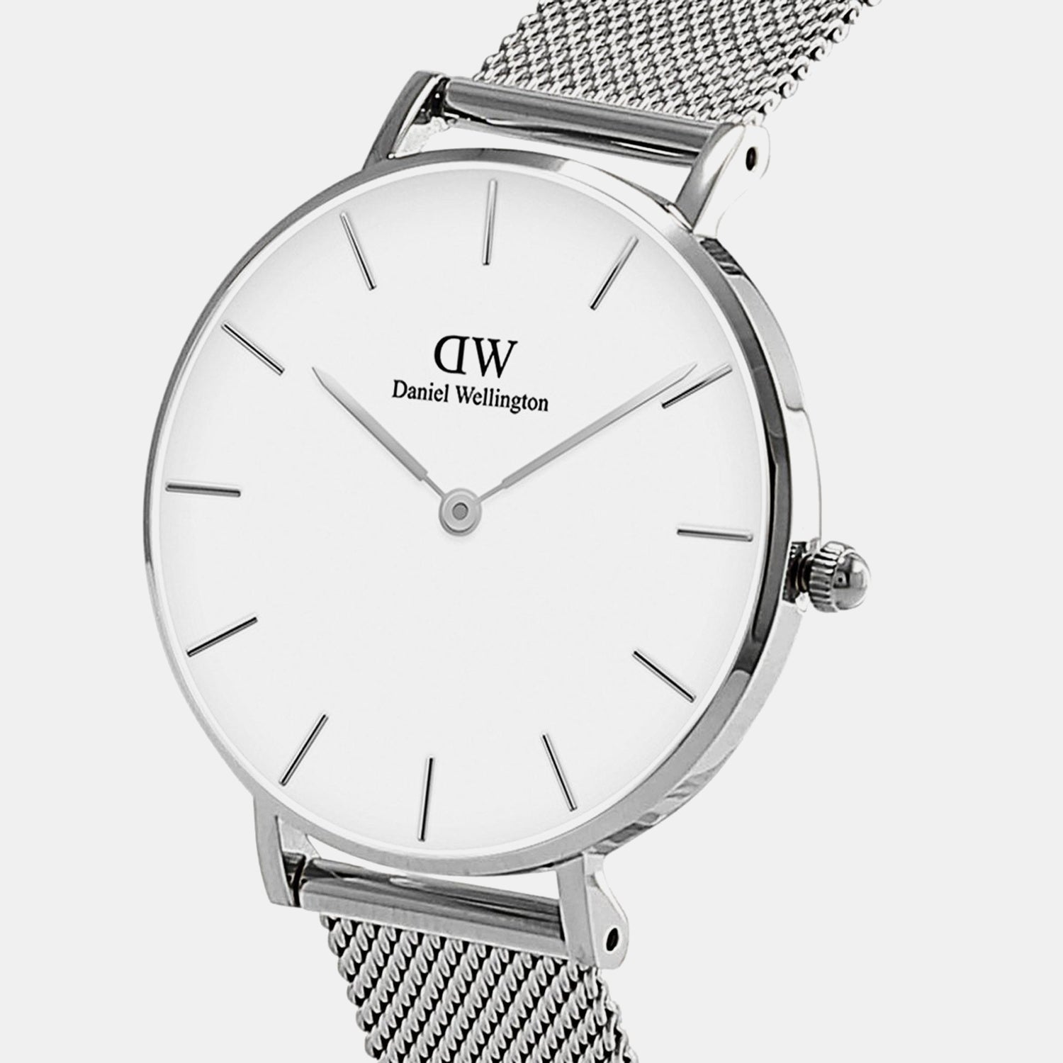 Petite Women Quartz White Dial Analog Stainless Steel Watch DW00100164