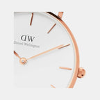 Petite Women Quartz White Dial Analog Stainless Steel Watch DW00100175