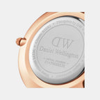 Petite Women Quartz White Dial Analog Stainless Steel Watch DW00100175