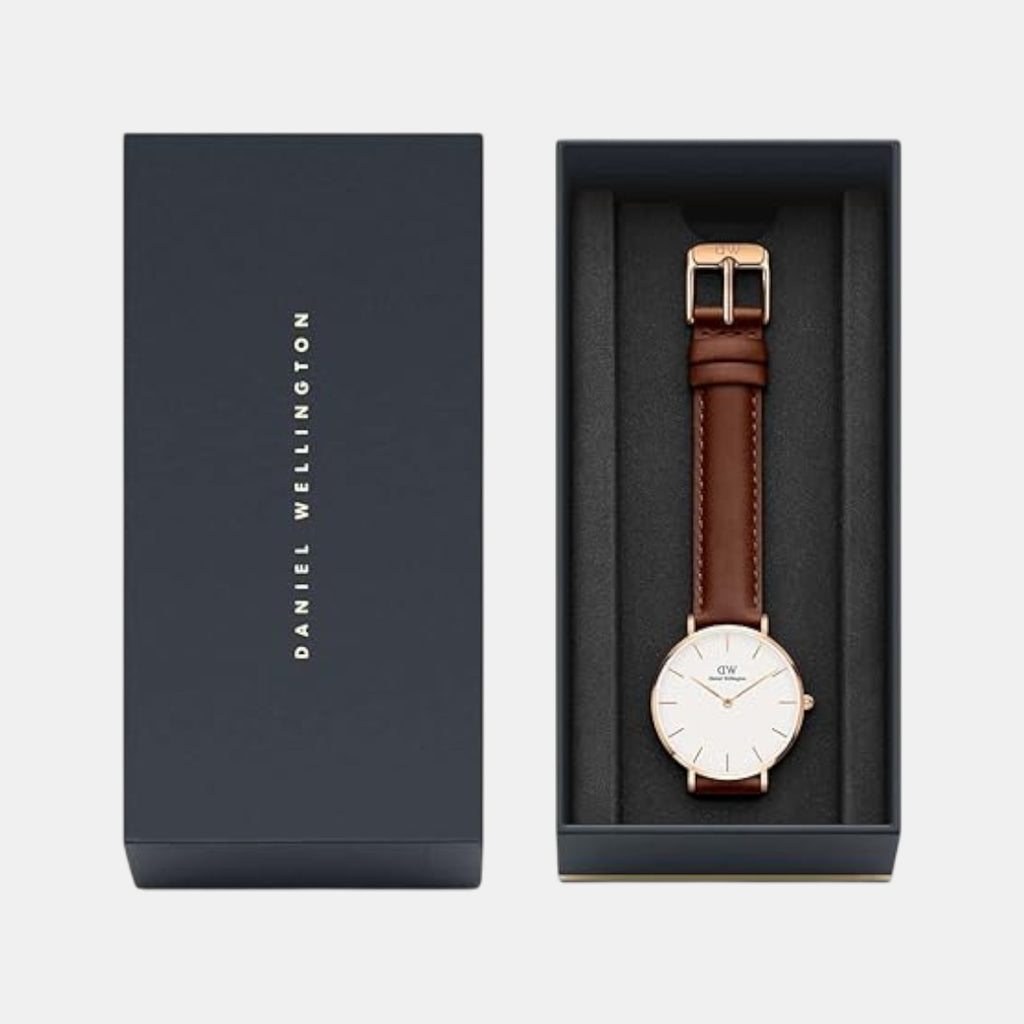 Petite Women Quartz White Dial Analog Stainless Steel Watch DW00100175