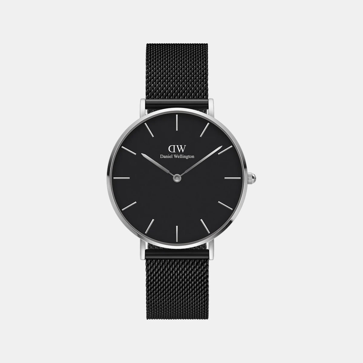 Petite Women Quartz Black Dial Analog Stainless Steel Watch DW00100202