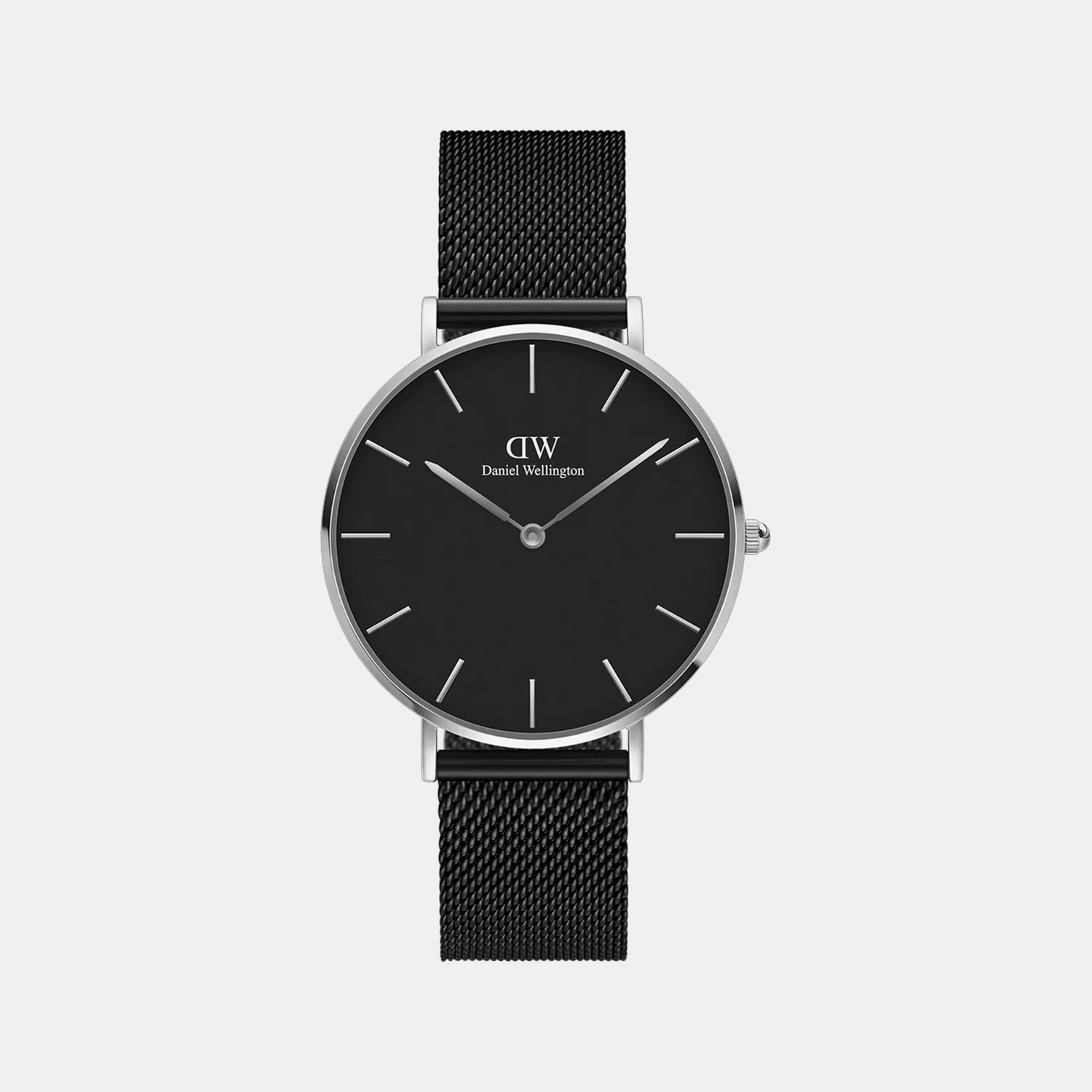 Petite Women Quartz Black Dial Analog Stainless Steel Watch DW00100202