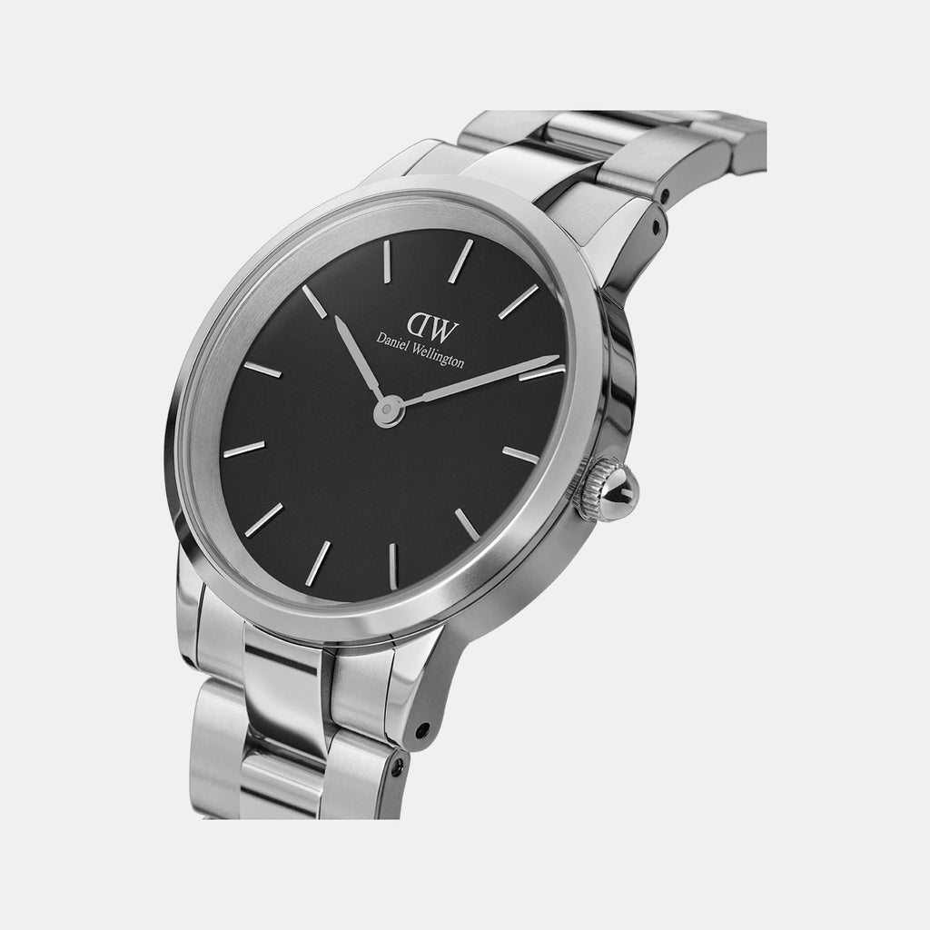 Iconic Women Quartz Black Dial Analog Stainless Steel Watch DW00100206