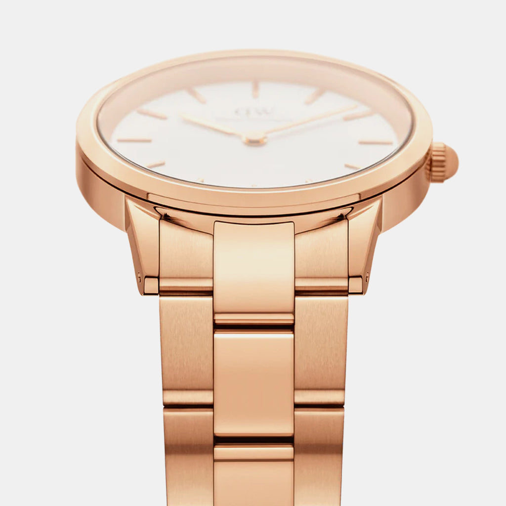 Iconic Unisex Quartz White Dial Analog Stainless Steel Watch DW00100209K