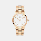 Iconic Unisex Quartz White Dial Analog Stainless Steel Watch DW00100209K
