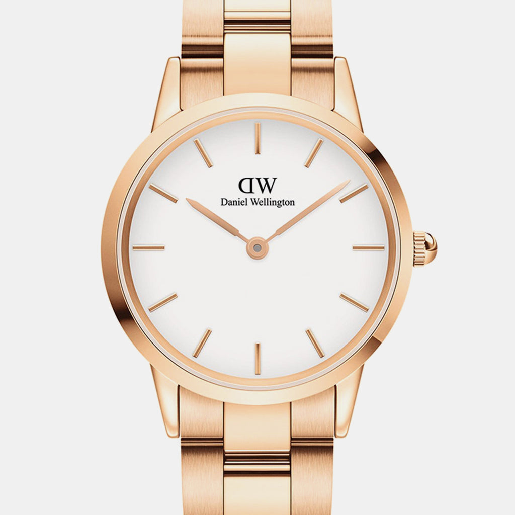 Iconic Women Quartz White Dial Analog Stainless Steel Watch DW00100211K