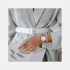 Iconic Women Quartz White Dial Analog Stainless Steel Watch DW00100213