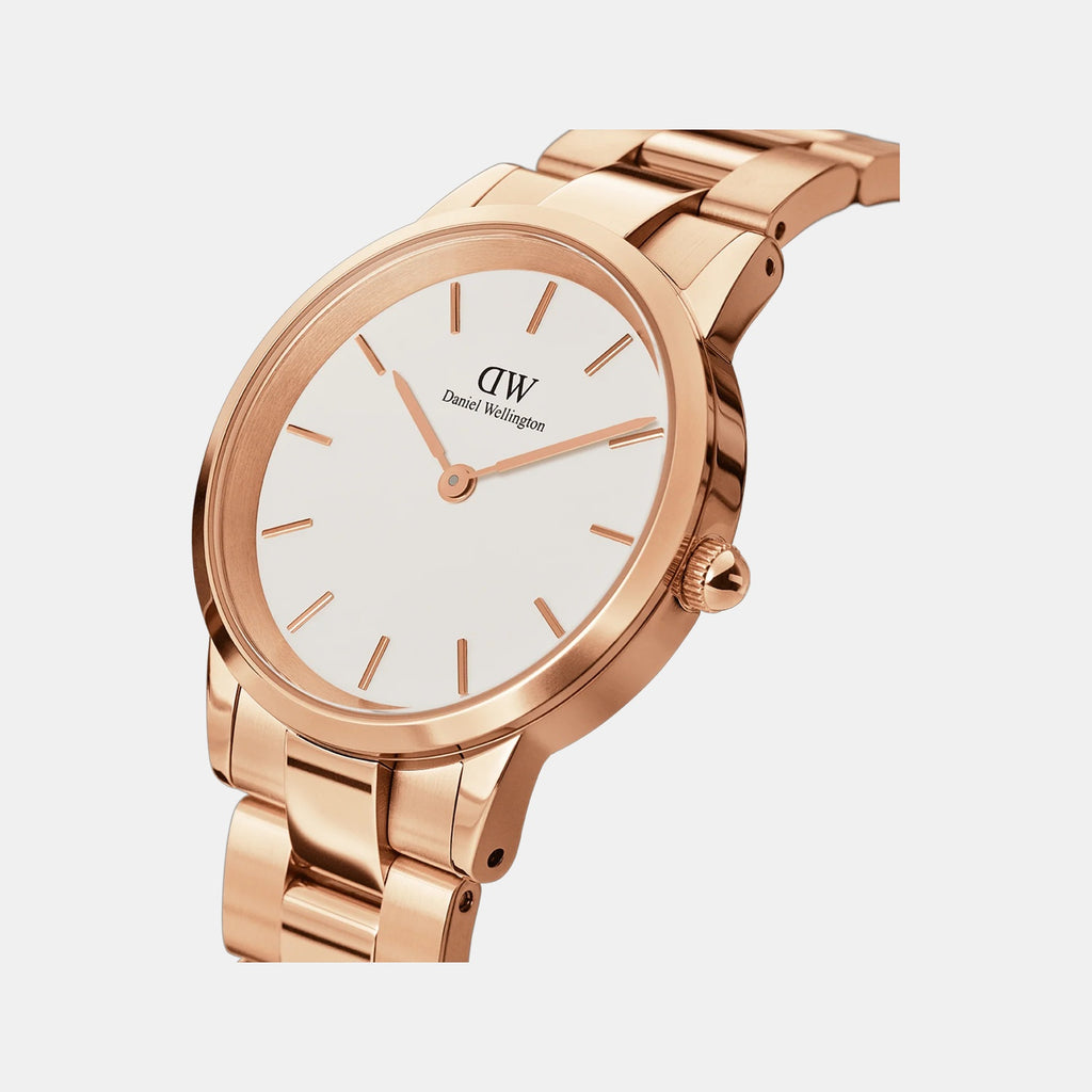 Iconic Women Quartz White Dial Analog Stainless Steel Watch DW00100213