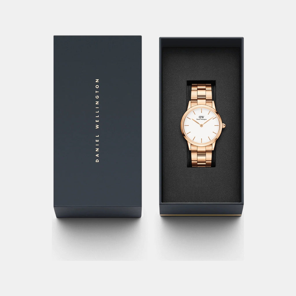 Iconic Women Quartz White Dial Analog Stainless Steel Watch DW00100213