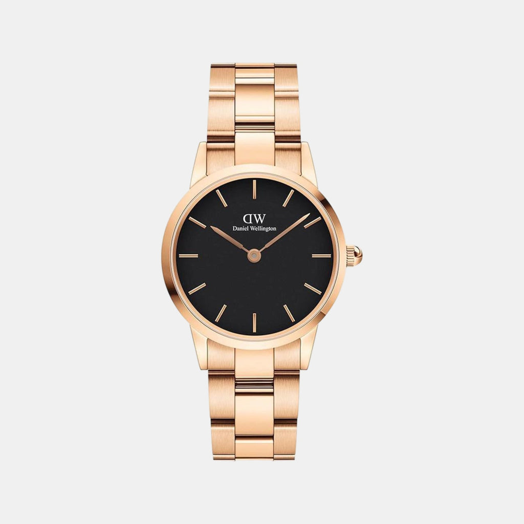 Iconic Women Quartz Black Dial Analog Stainless Steel Watch DW00100214