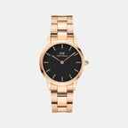 Iconic Women Quartz Black Dial Analog Stainless Steel Watch DW00100214