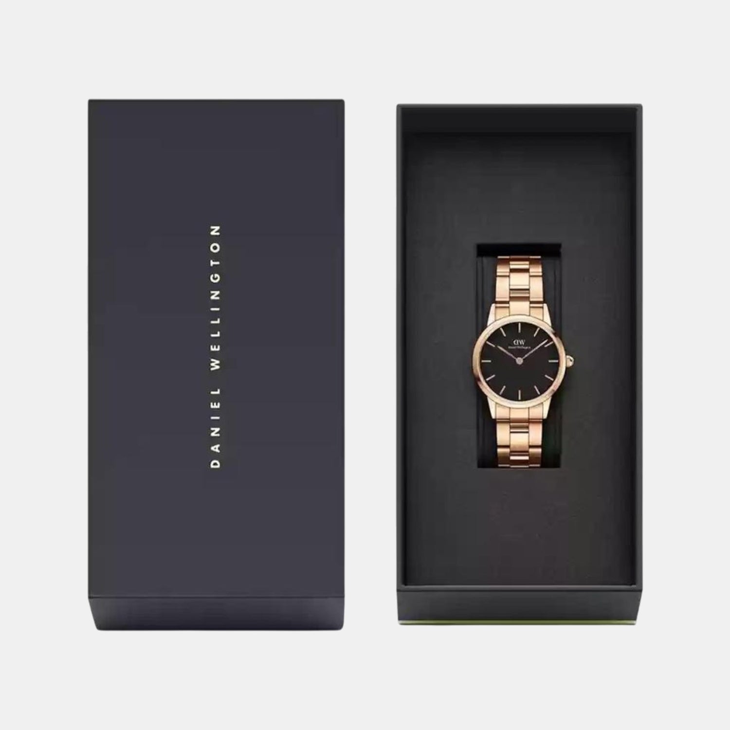 Iconic Women Quartz Black Dial Analog Stainless Steel Watch DW00100214