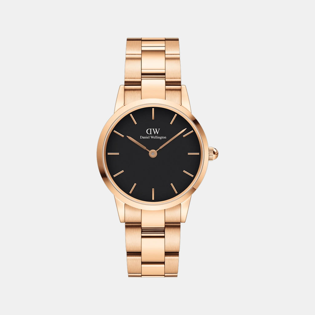 Iconic Women Quartz Black Dial Analog Stainless Steel Watch DW00100214K