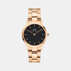 Iconic Women Quartz Black Dial Analog Stainless Steel Watch DW00100214K