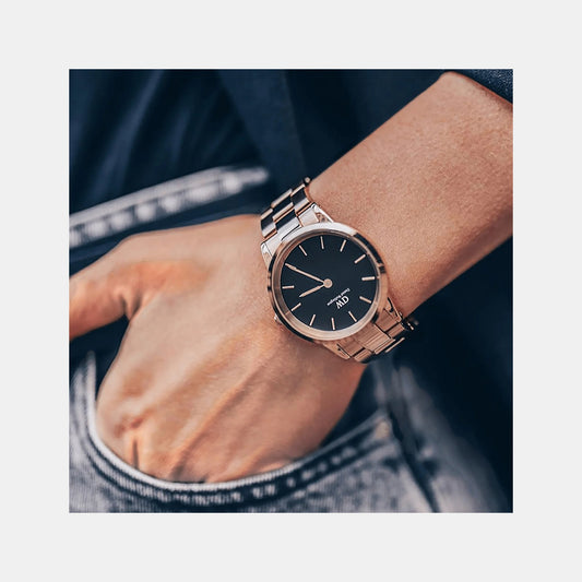 Iconic Women Quartz Black Dial Analog Stainless Steel Watch DW00100214K