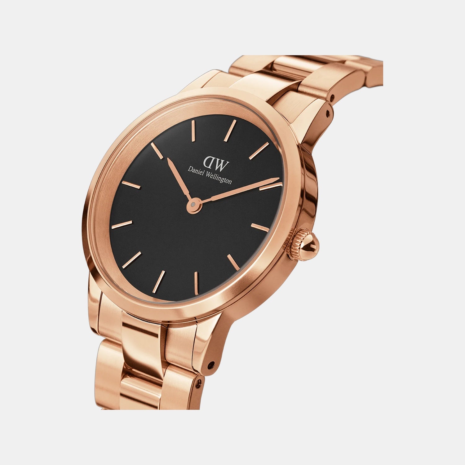 Iconic Women Quartz Black Dial Analog Stainless Steel Watch DW00100214K