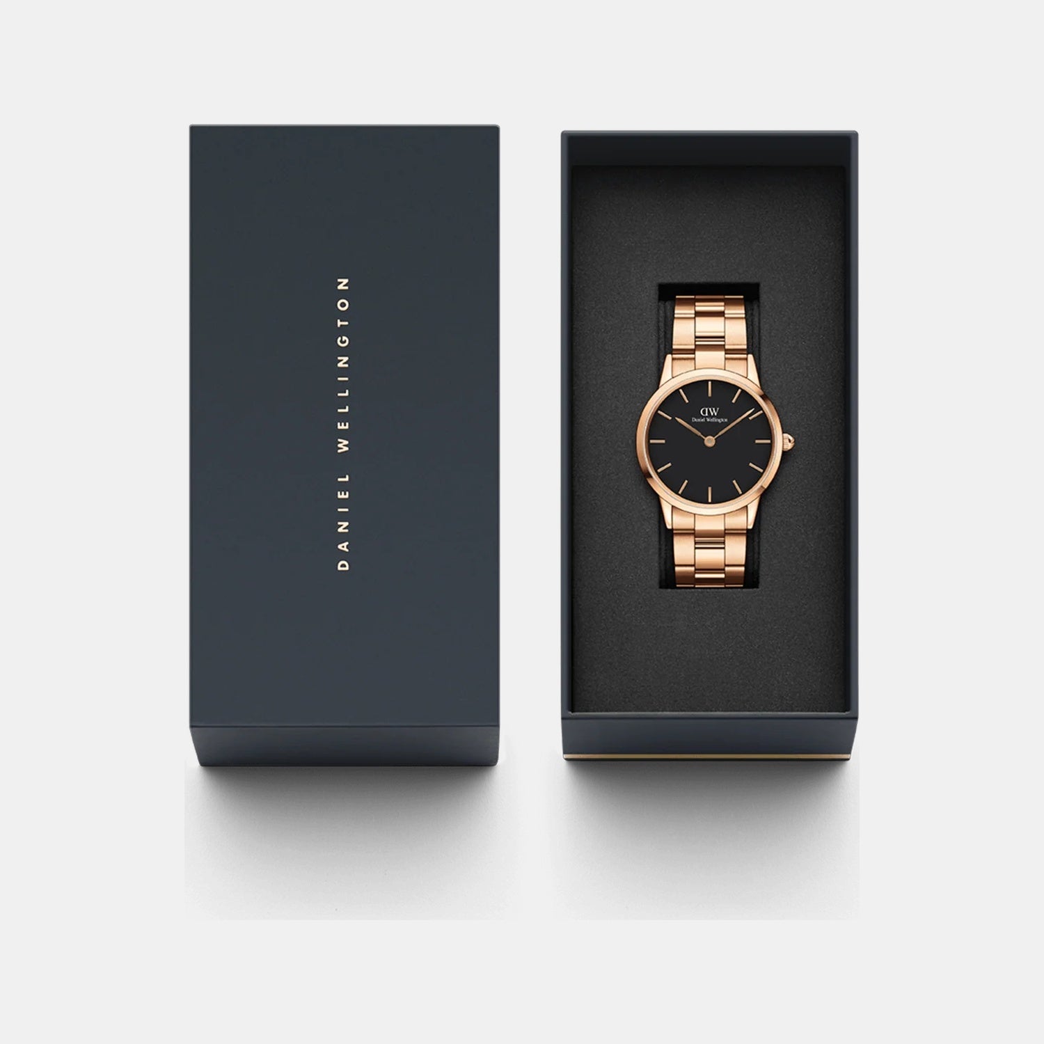 Iconic Women Quartz Black Dial Analog Stainless Steel Watch DW00100214K