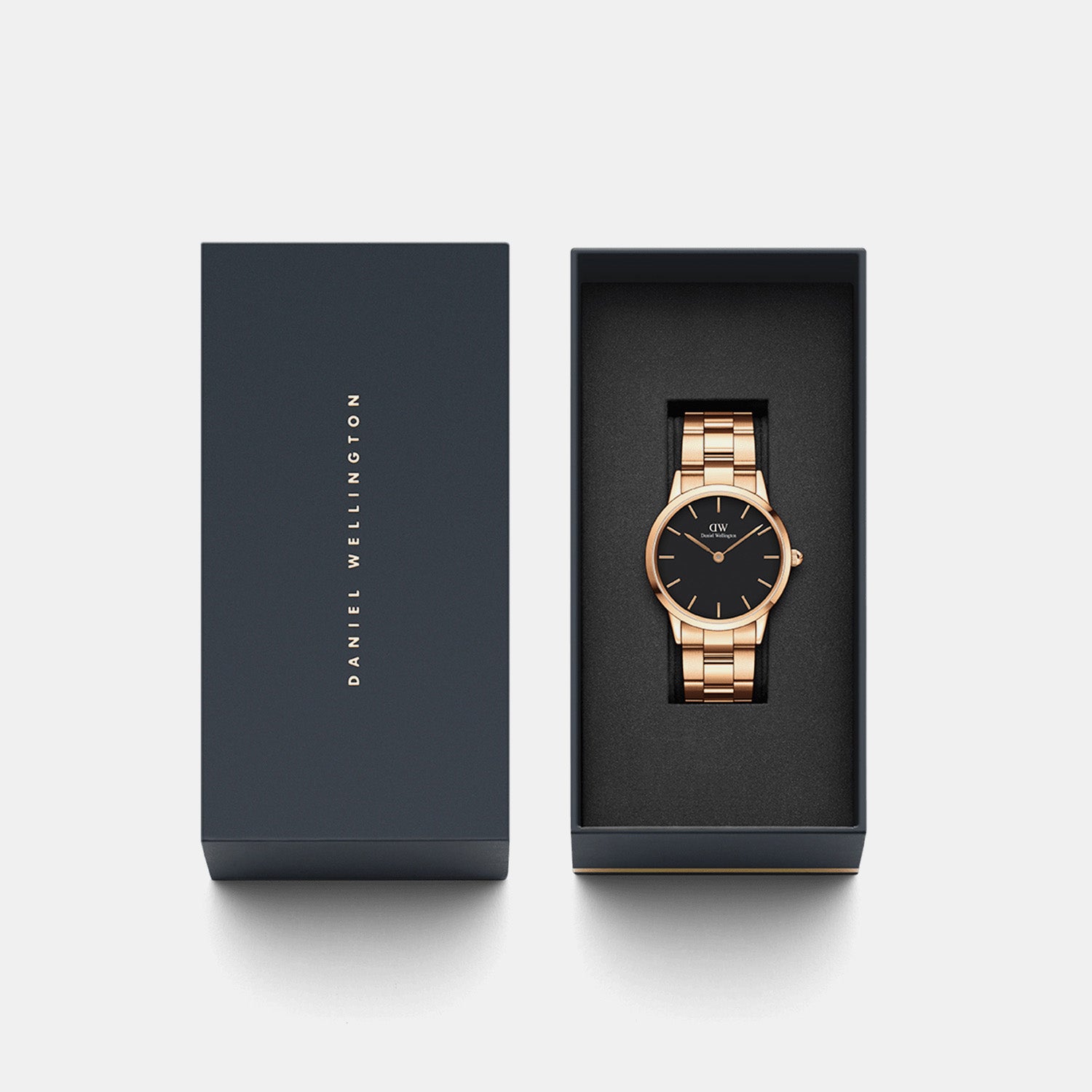 Iconic Women Quartz Black Dial Analog Stainless Steel Watch DW00100214K