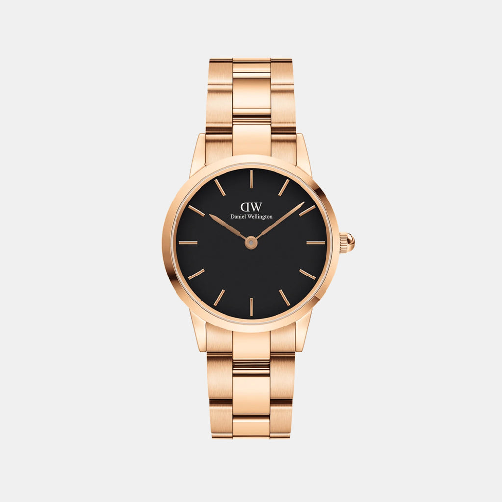 Iconic Women Quartz Black Dial Analog Stainless Steel Watch DW00100214K