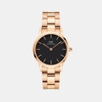 Iconic Women Quartz Black Dial Analog Stainless Steel Watch DW00100214K