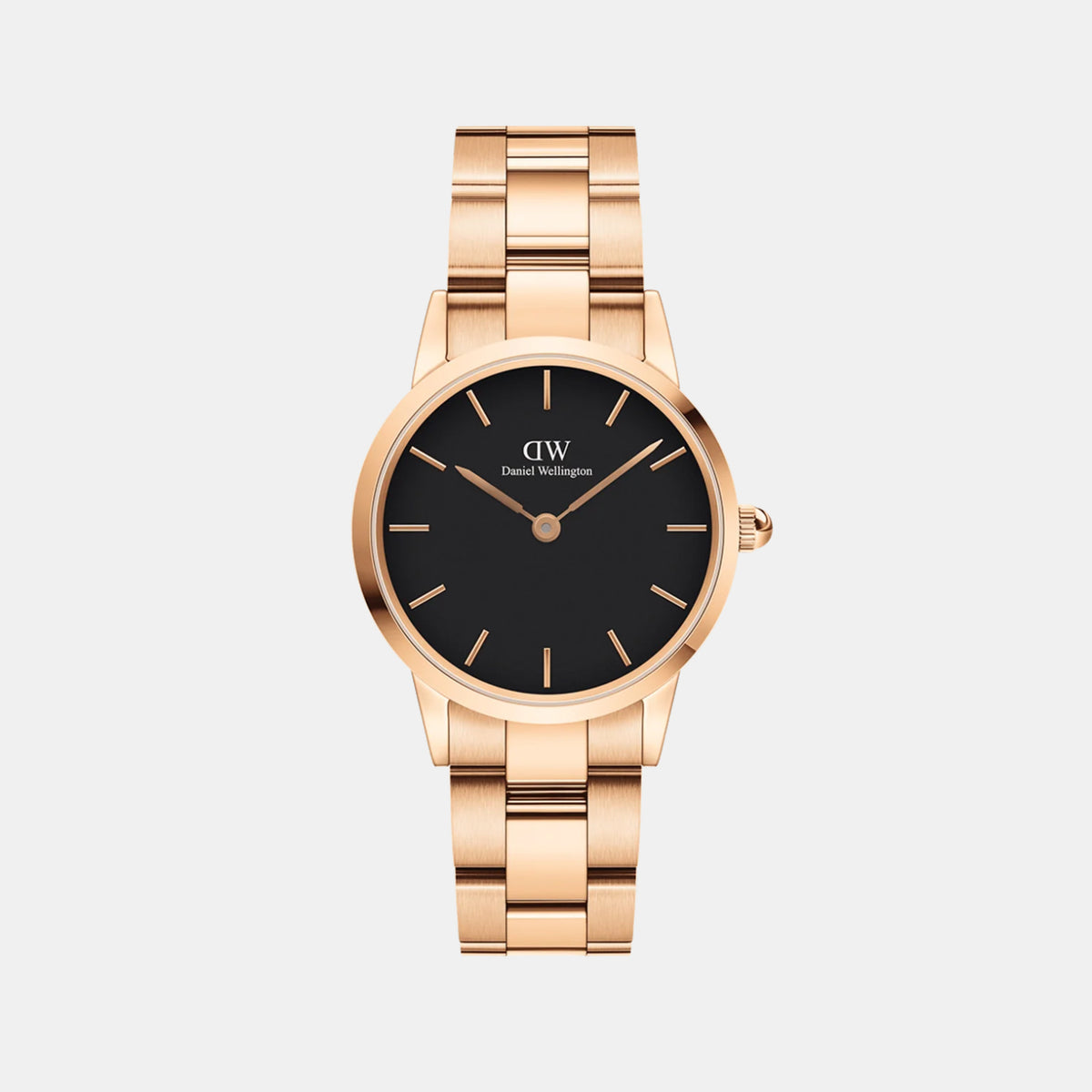 Iconic Women Quartz Black Dial Analog Stainless Steel Watch DW00100214K