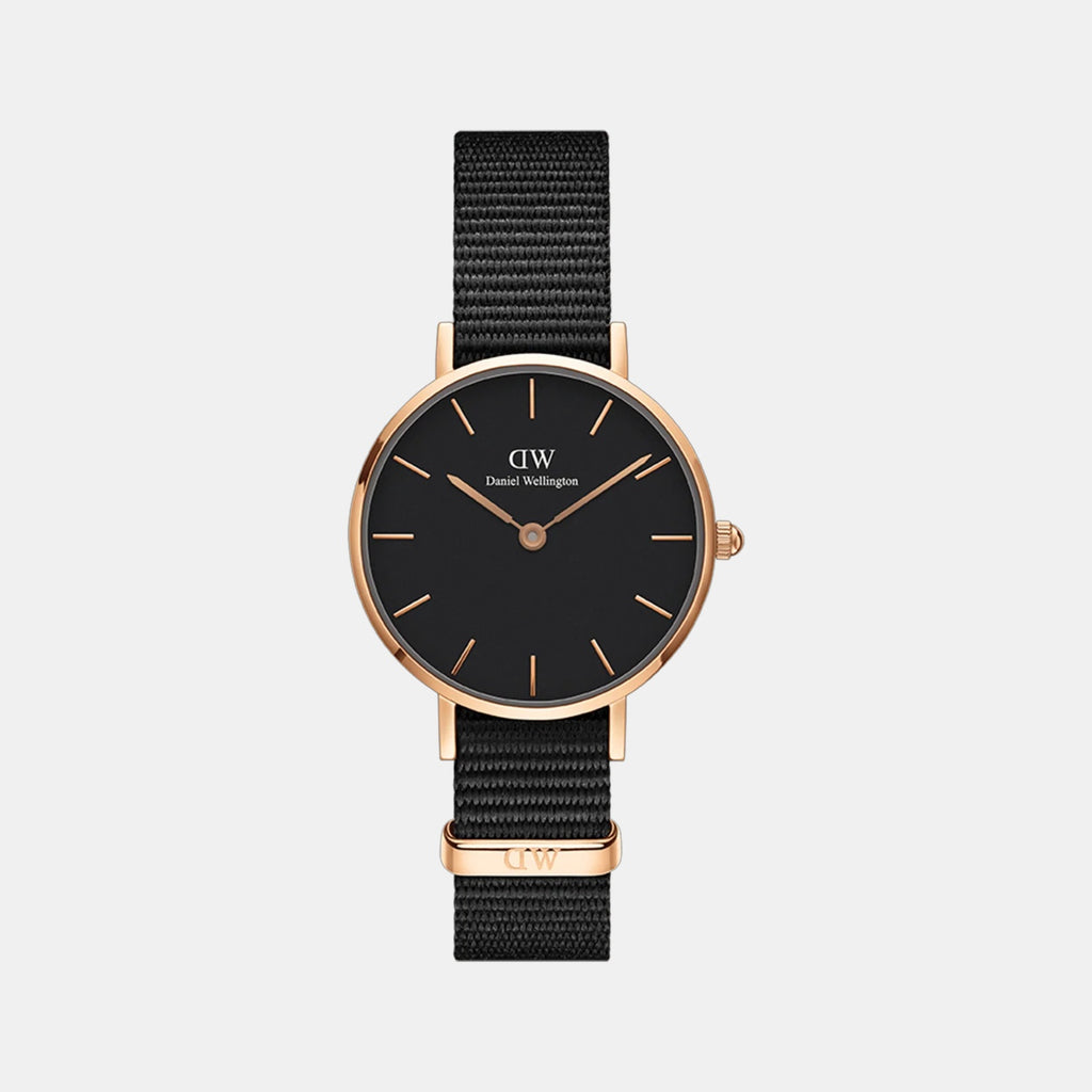Petite Women Quartz Black Dial Analog Stainless Steel Watch DW00100215K