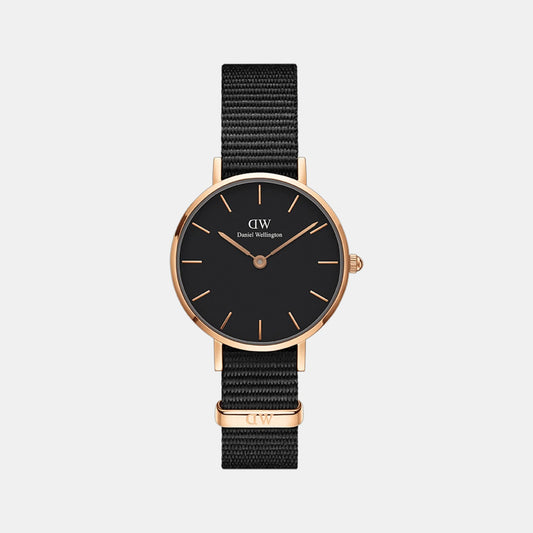 Petite Women Quartz Black Dial Analog Stainless Steel Watch DW00100215K