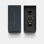 Petite Women Quartz Black Dial Analog Stainless Steel Watch DW00100215K