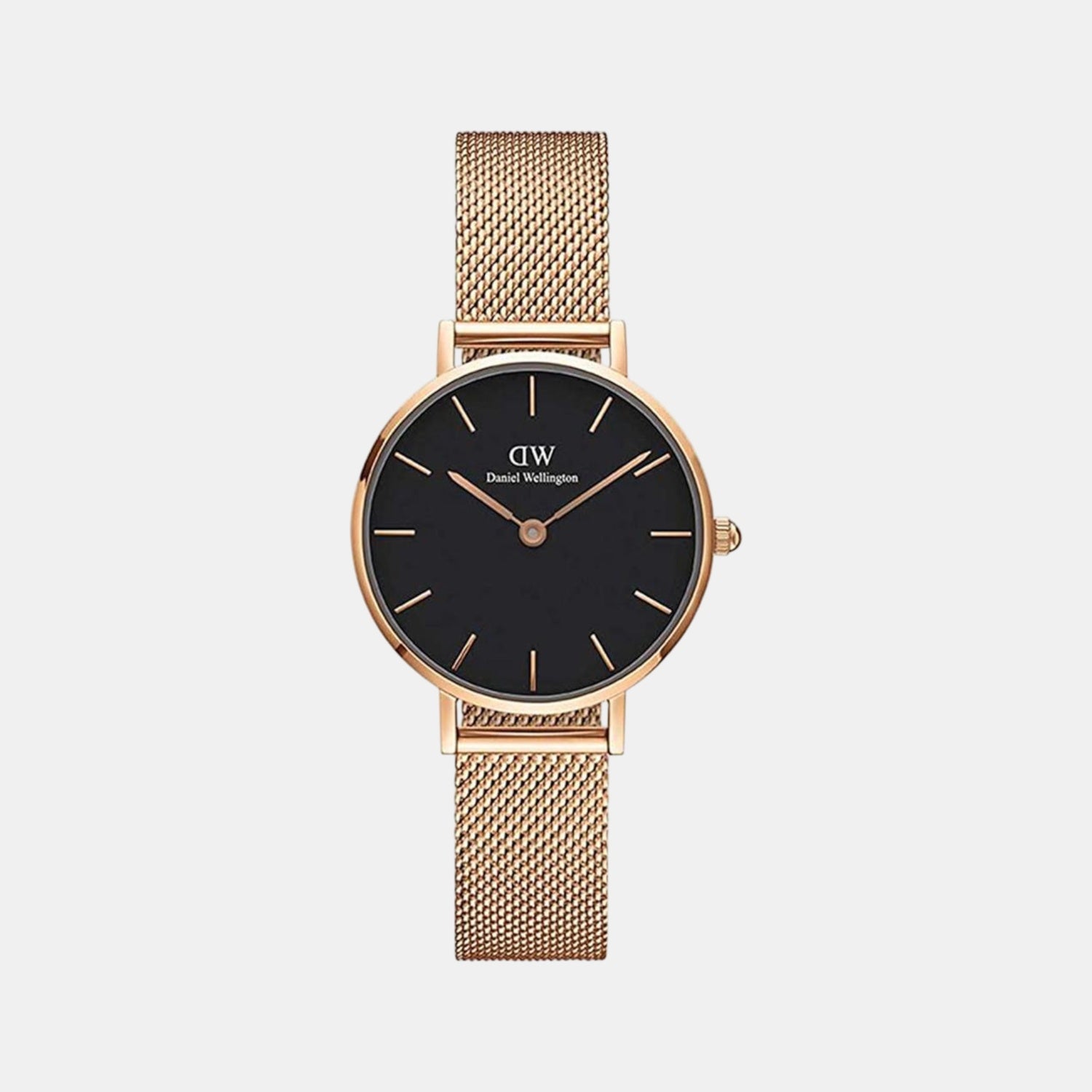 Petite Women Quartz Black Dial Analog Stainless Steel Watch DW00100217