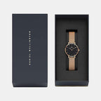 Petite Women Quartz Black Dial Analog Stainless Steel Watch DW00100217