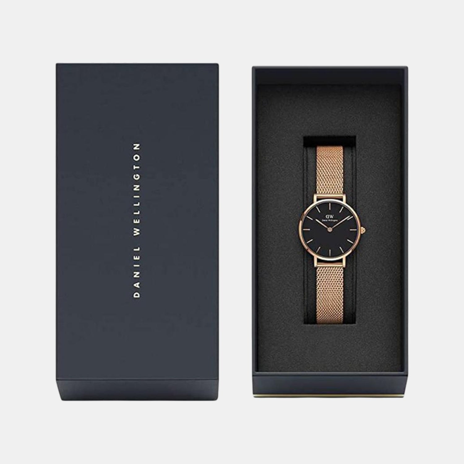 Petite Women Quartz Black Dial Analog Stainless Steel Watch DW00100217