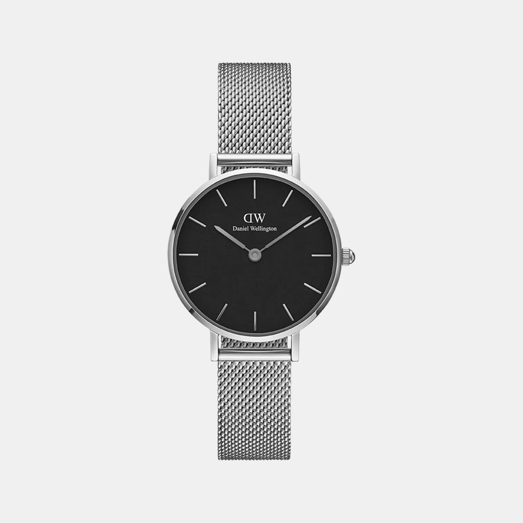 Petite Women Quartz Black Dial Analog Stainless Steel Watch DW00100218K