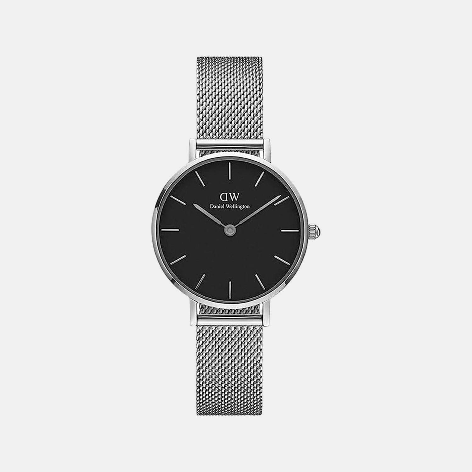 Petite Women Quartz Black Dial Analog Stainless Steel Watch DW00100218