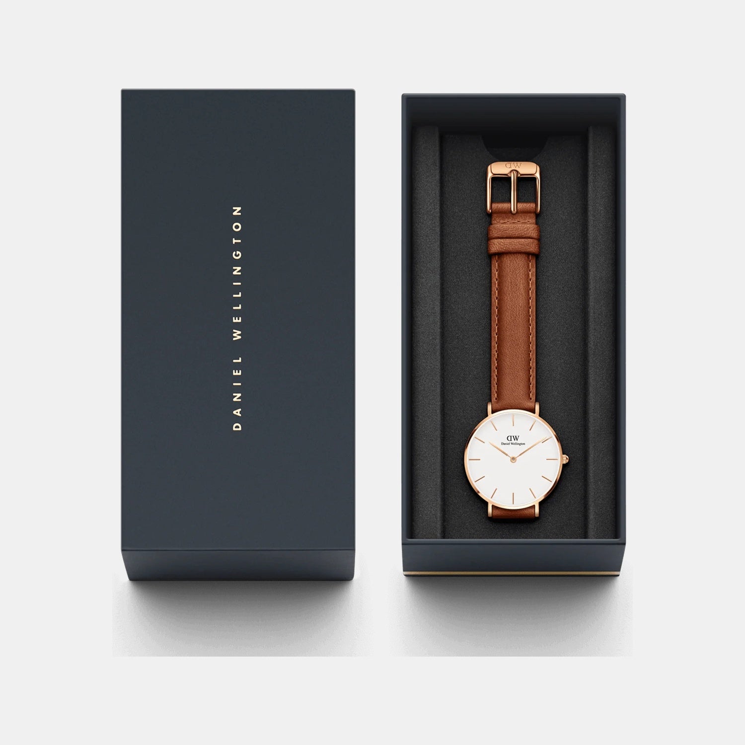 Petite Women Quartz Eggshell White Dial Analog Leather Watch DW00100228K