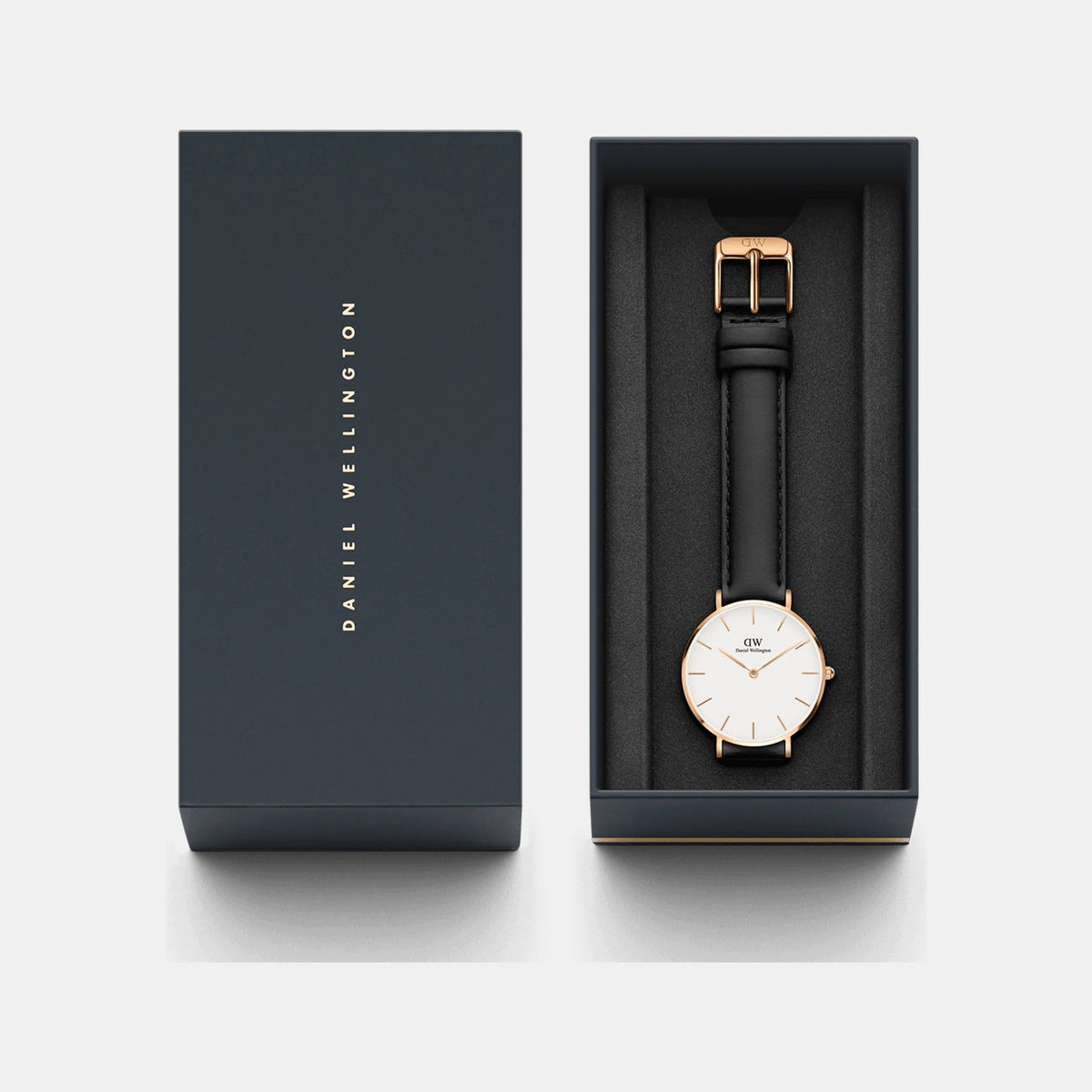 Petite Women Quartz White Dial Analog Leather Watch DW00100230K