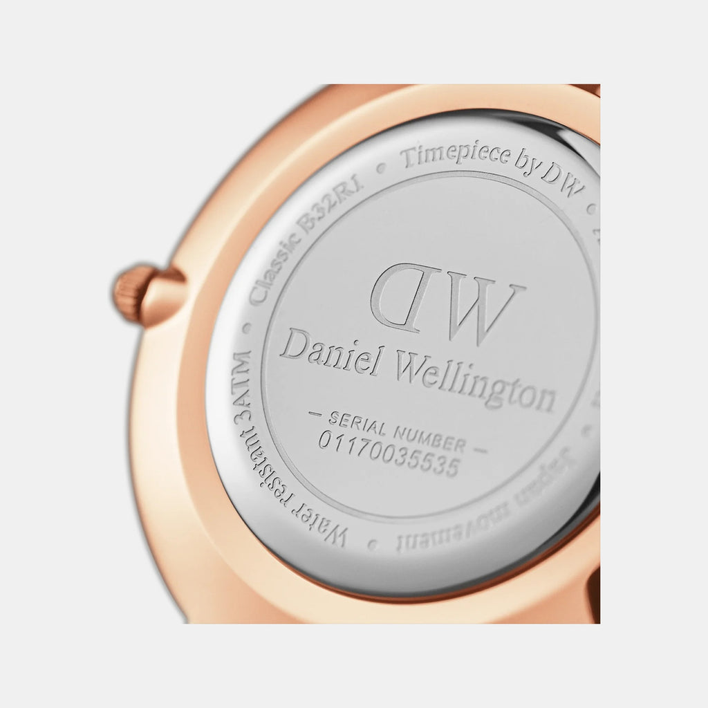 Petite Women Quartz Black Dial Analog Stainless Steel Watch DW00100247