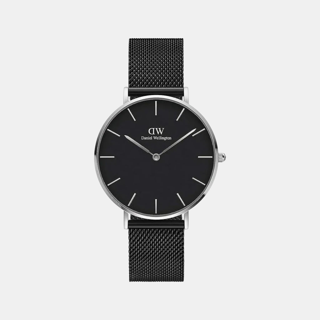 Petite Women Quartz Black Dial Analog Stainless Steel Watch DW00100308