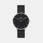 Petite Women Quartz Black Dial Analog Stainless Steel Watch DW00100308