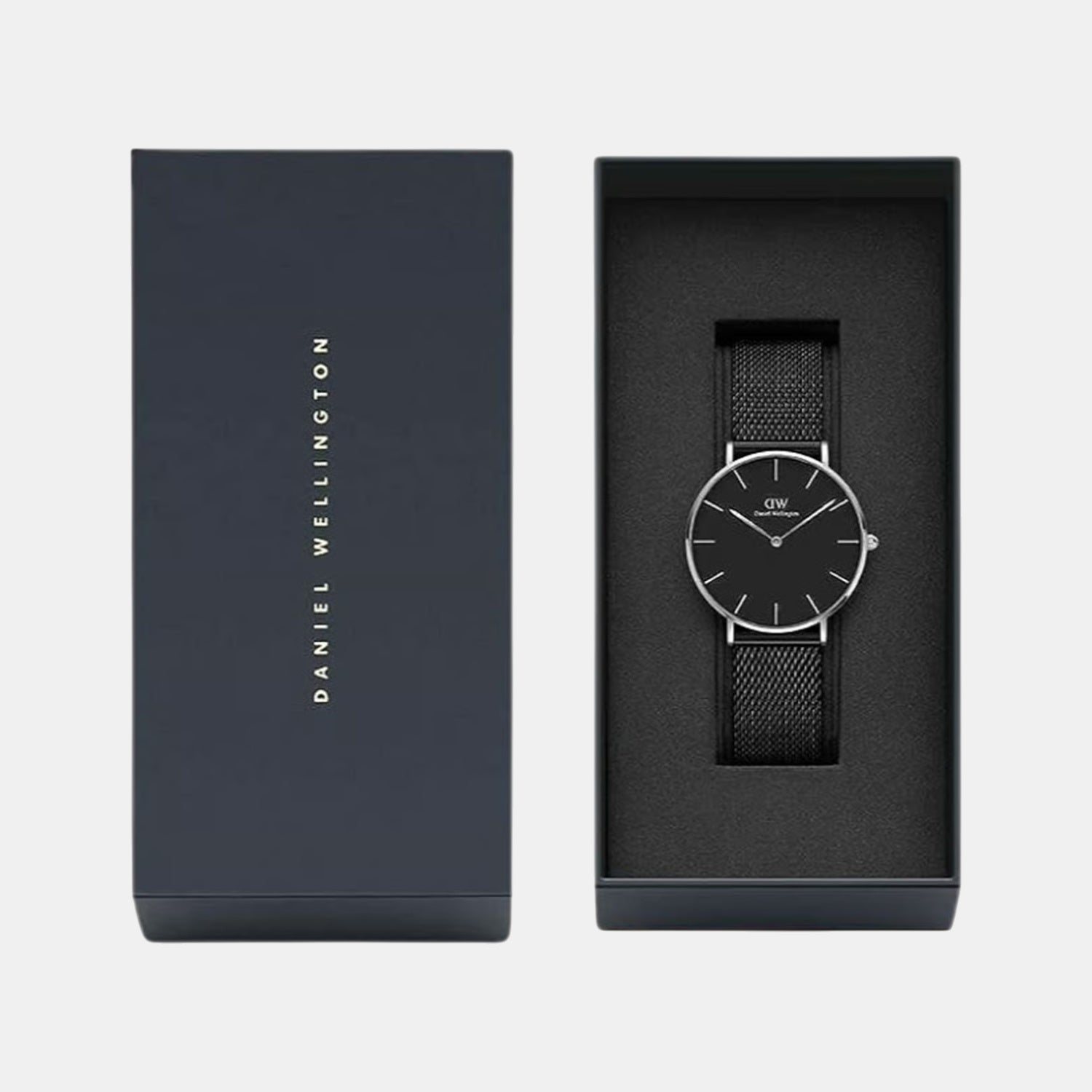 Petite Women Quartz Black Dial Analog Stainless Steel Watch DW00100308